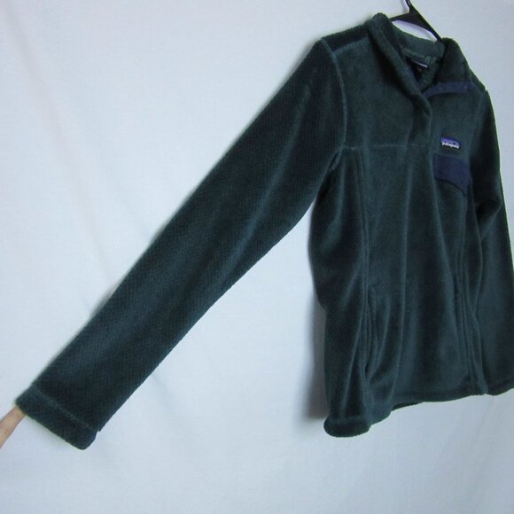Patagonia Jacket Re-Tool Snap-T Pullover Fleece Forest Green Cozy Women's Small - Picture 3 of 7